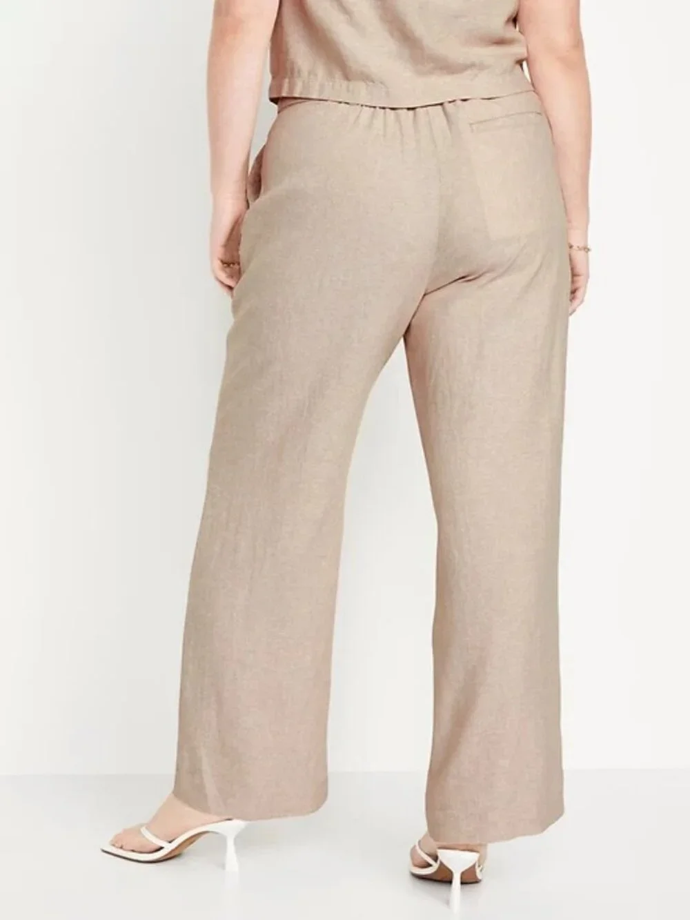 NWT OLD NAVY taylor wide leg trouser pants linen blend (M) - Picture 5 of 11